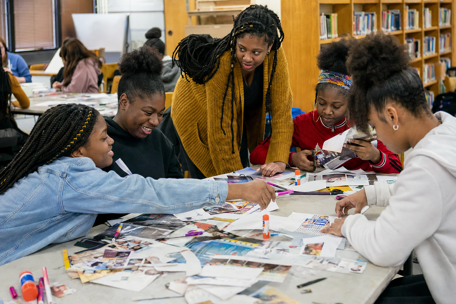 Editorial representation of women, youth, and families learning and growing